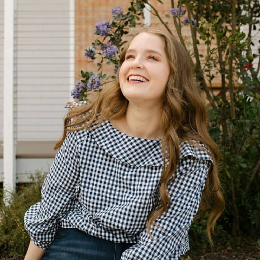 Boatneck gingham top